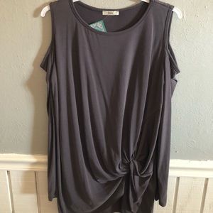 Long sleeve, cold shoulder top